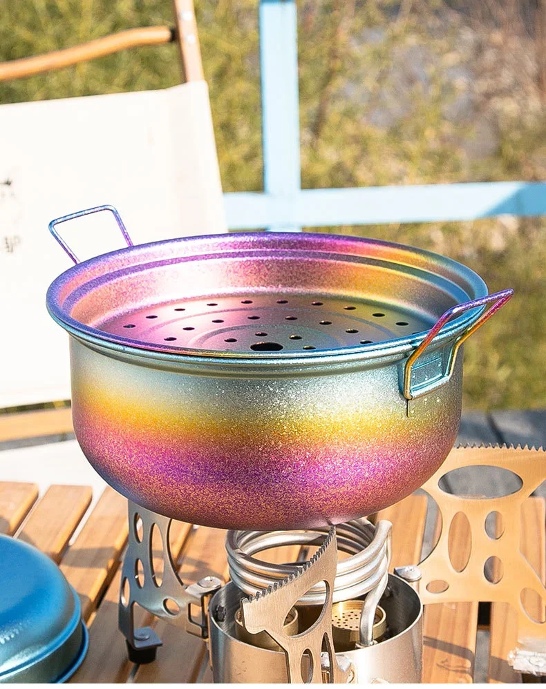 Pure Titanium Camping Pot & Steamer Set detail 10
