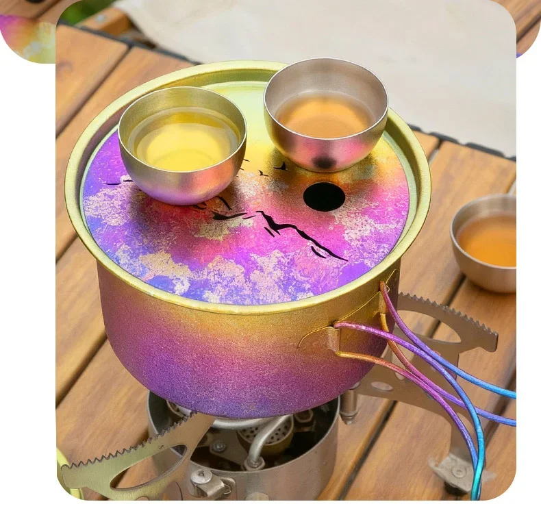 Pure Titanium Saucer Camping Pot detail 10