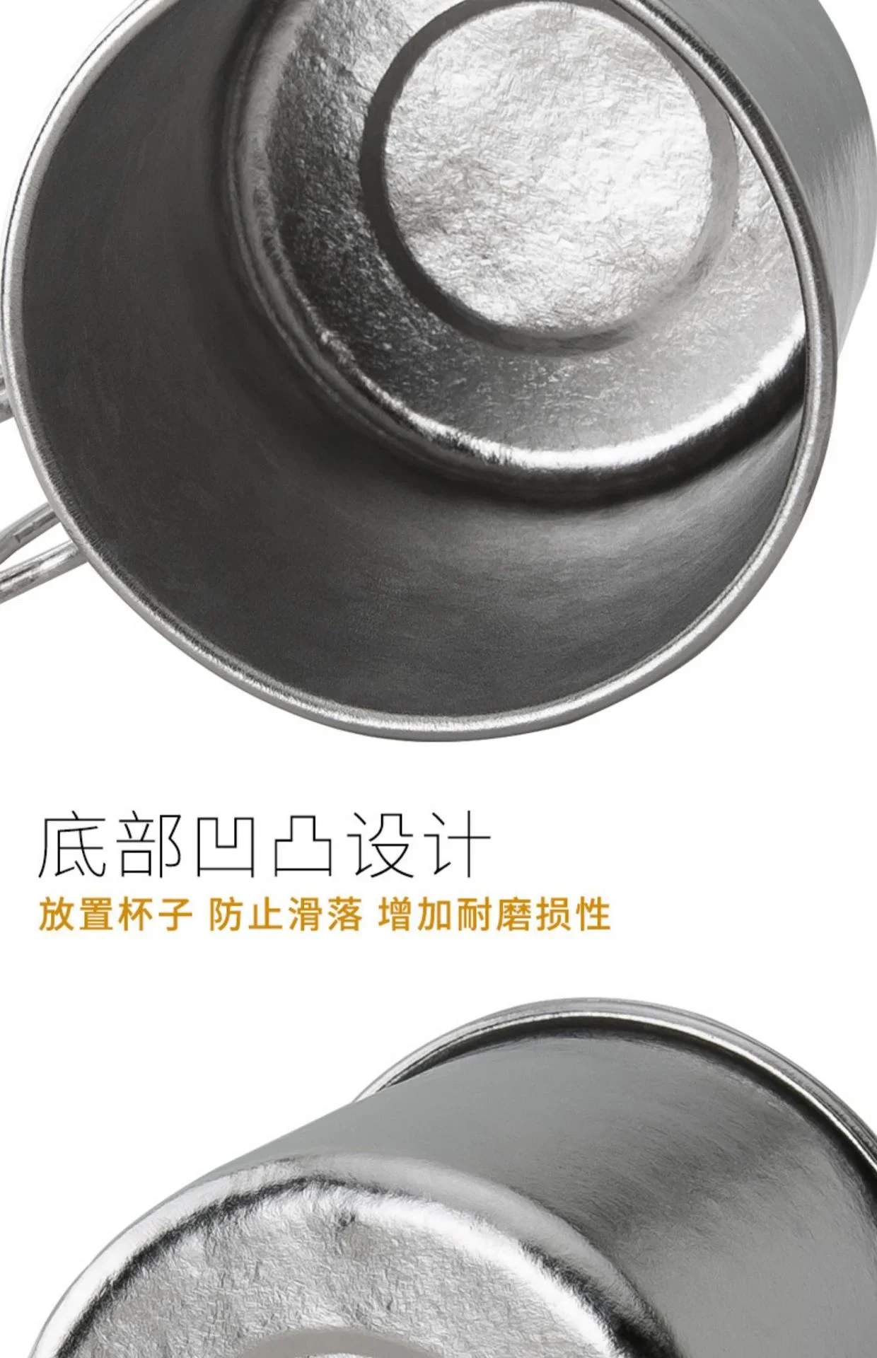 Pure Titanium Single-Wall Camping Cup with Fixed Handle detail 8