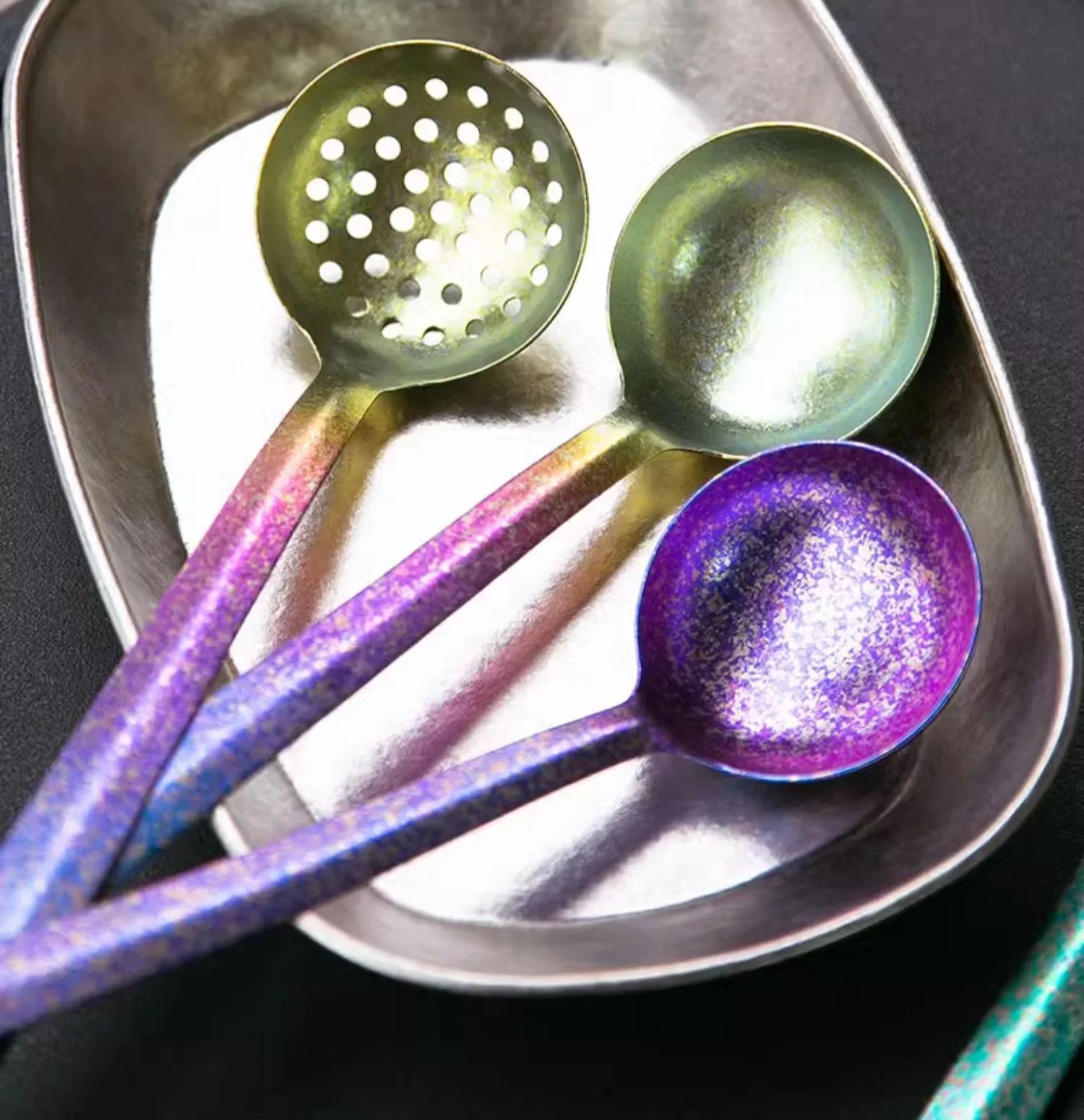 Extended Titanium Slotted Soup Ladle detail 11