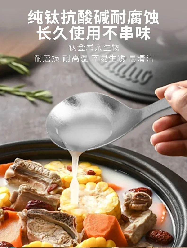 Pure Titanium Long-Handled Soup Spoon detail 5