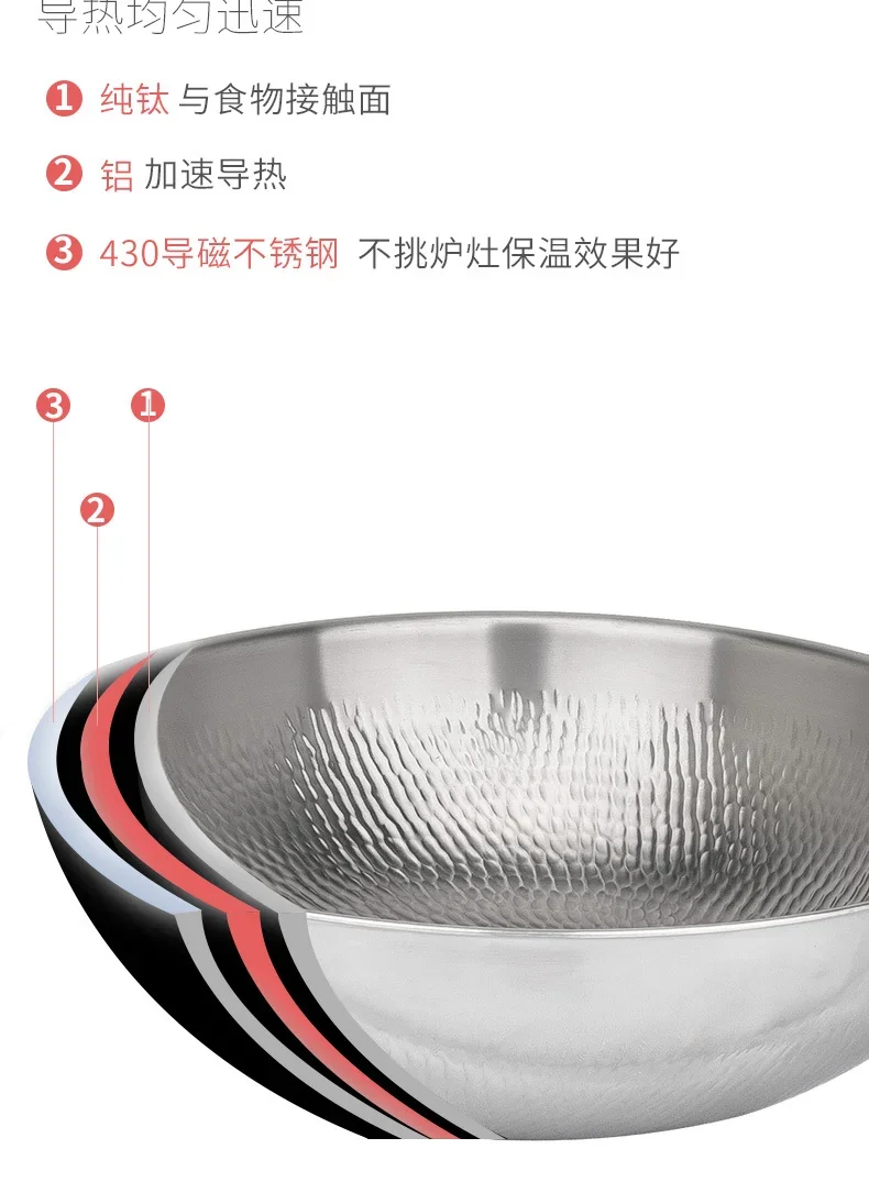 Tri-Ply Clad Titanium Hammered Frying Pan detail 12