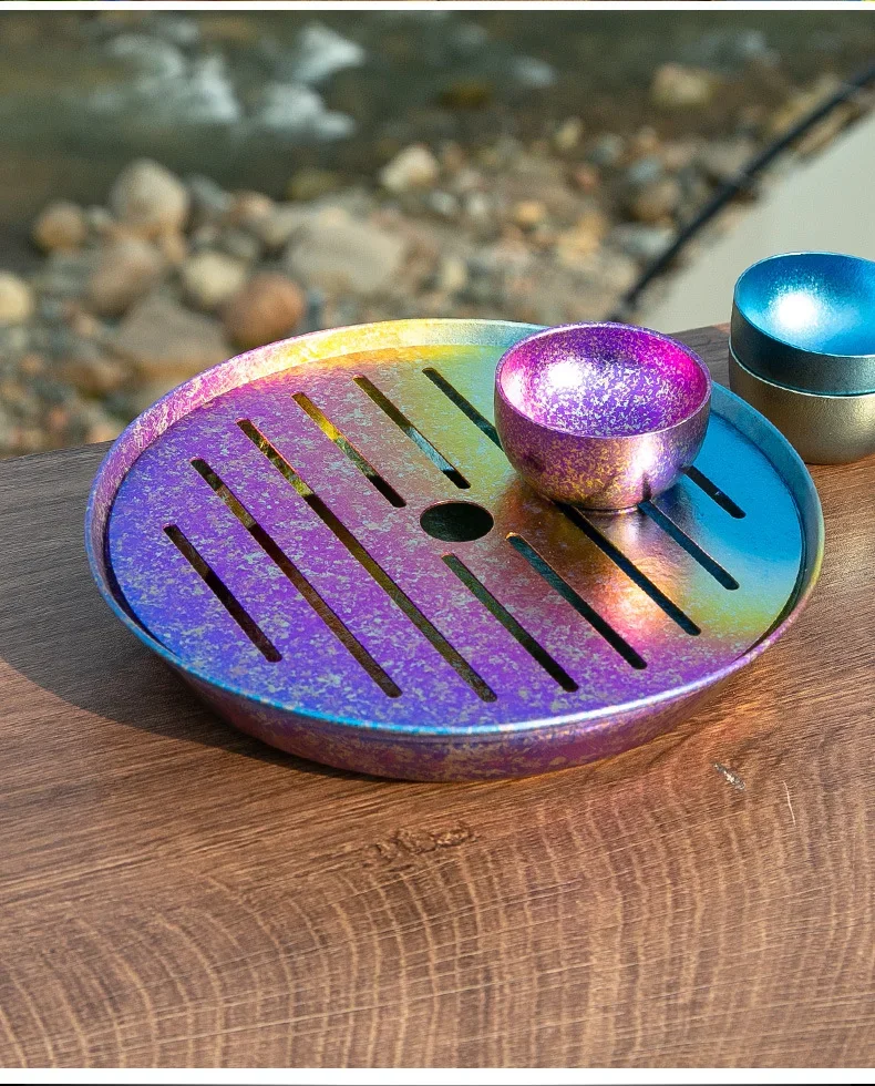 Pure Titanium Gongfu Tea Tray detail 2